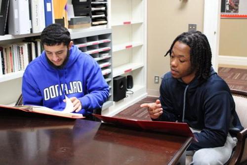 Seniors working on intern project